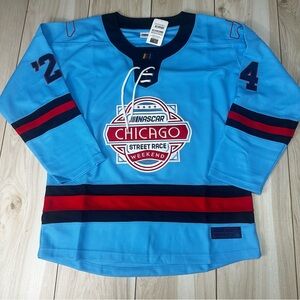 NWT Nascar Chicago Street Race Hockey Pullover‎ Jersey Blue Mens Large MSRP $99